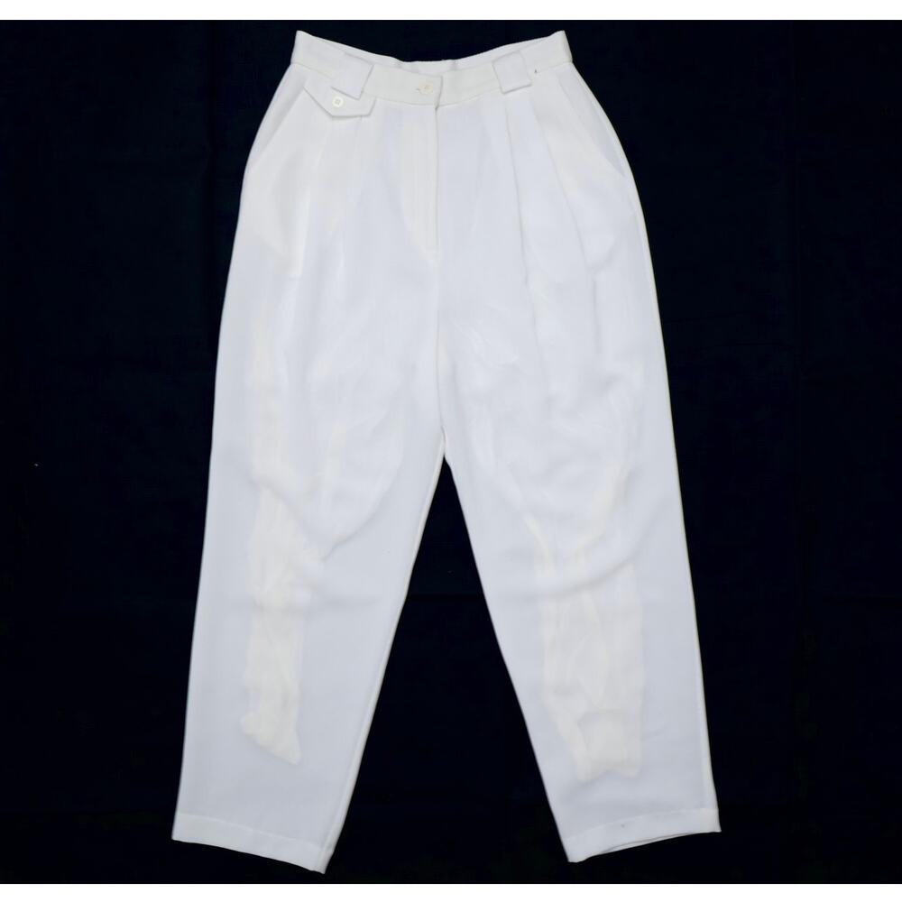 Vintage 90s Patricia Jones USA Pleated White Pants Womens 10